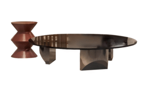 Glass round tea table